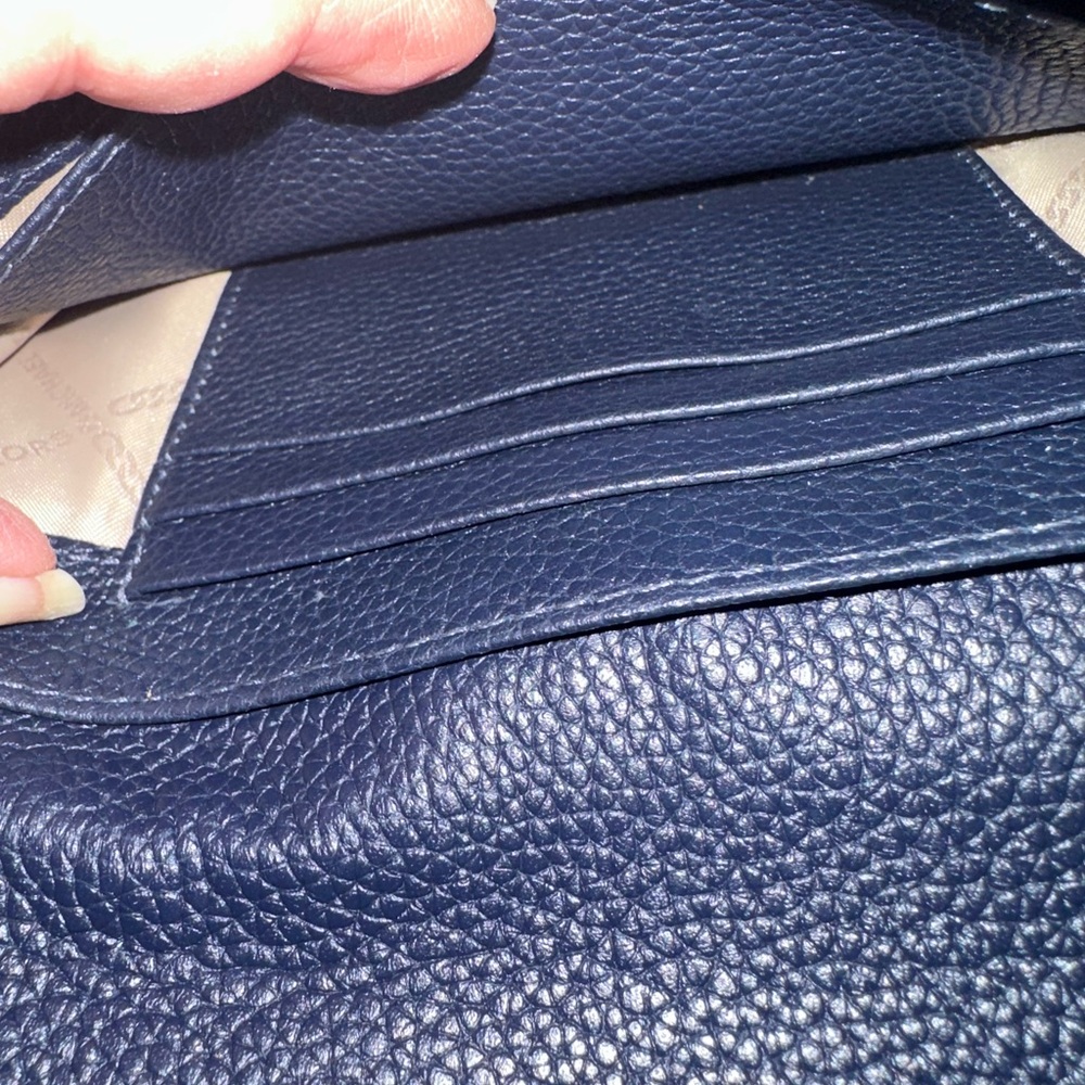 Michael Kors Dark Navy Pebbled Leather Convertible Crossbody Bag - Picture 10 of 15